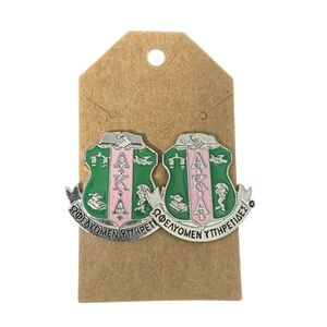 AKA Pink and Green Crest Earrings
